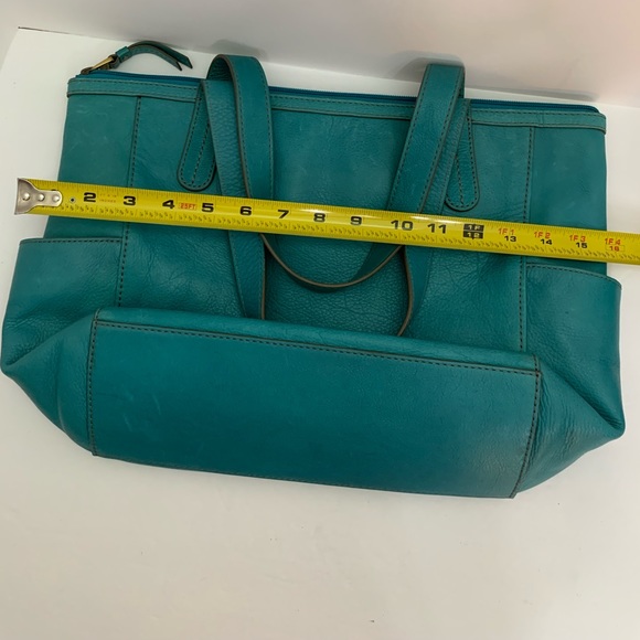 FOSSIL Turquoise Leather Tote - Picture 2 of 11